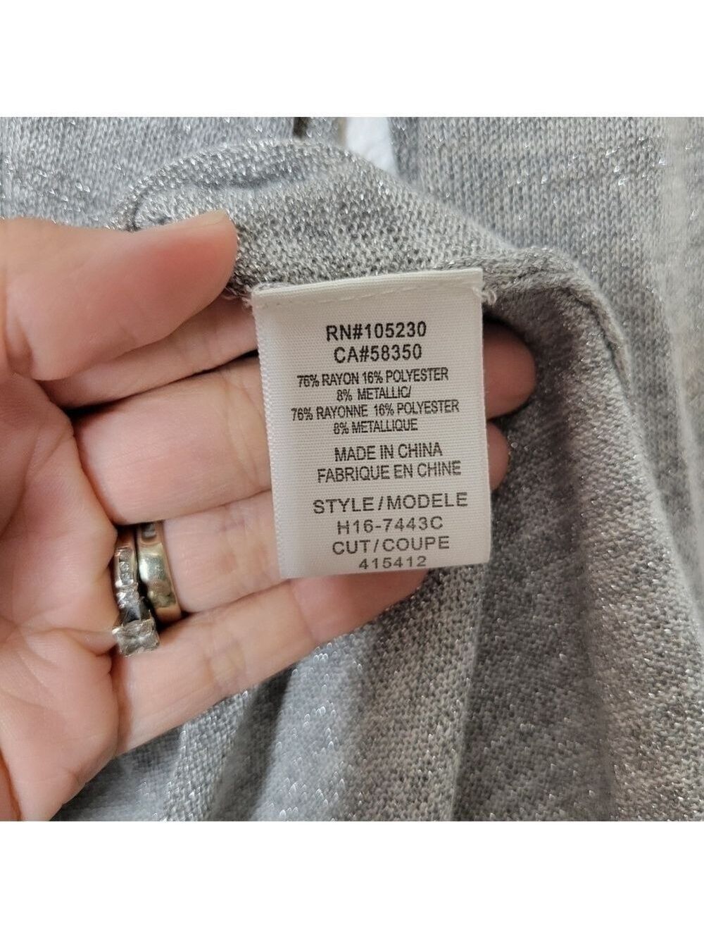 SALE 4/$30 JOIE Tambrel Sweater Silver Metallic Light Sweater Women's Size Med - Picture 8 of 11